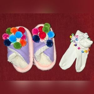 girls slippers and socks bundle